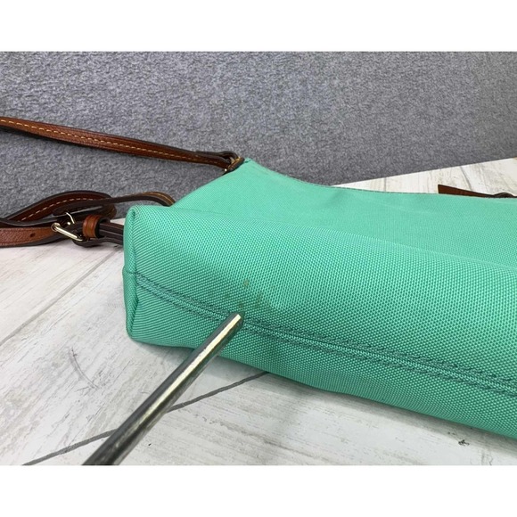Dooney & Bourke Canvas Crossbody Bag Leather Accents Green Adjustable‎ Strap - Picture 11 of 11